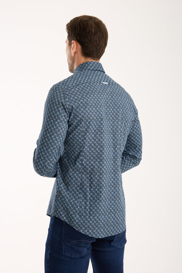Camicia Uomo Donatello Iconic Popelin Stretch Blu Celeste