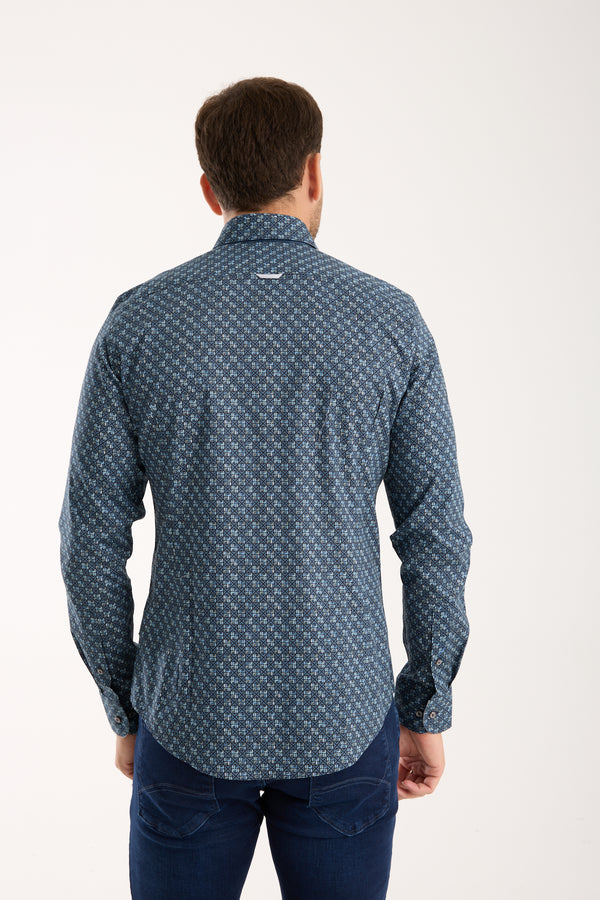Camicia Uomo Donatello Iconic Popelin Stretch Blu Celeste