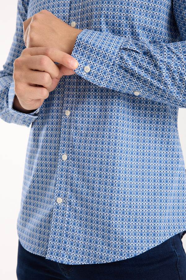 Camicia Uomo Donatello Iconic Popelin Stretch Blu Celeste