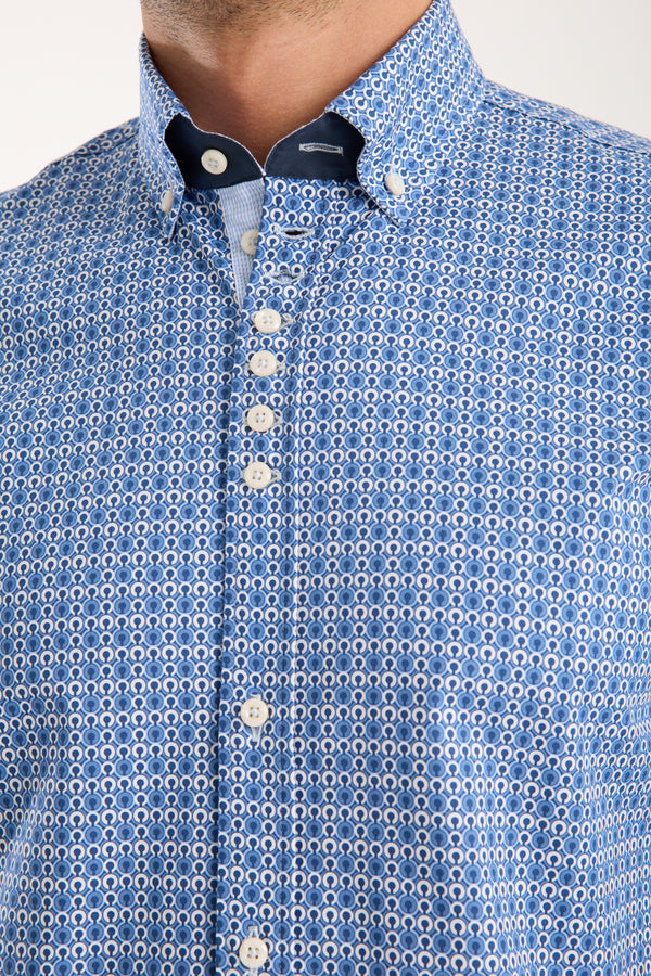 Camicia Uomo Donatello Iconic Popelin Stretch Blu Celeste