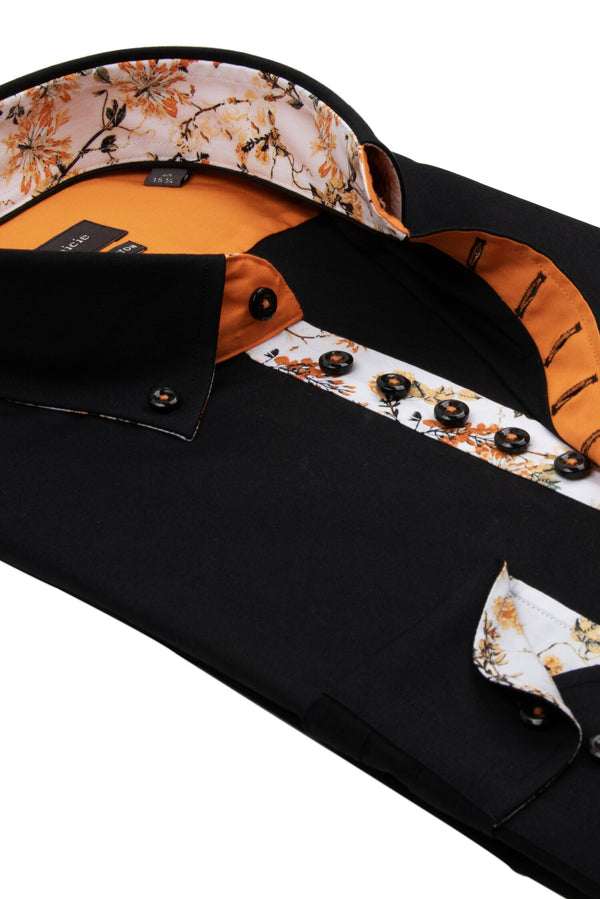 Camisa Hombre Donatello Iconic Popelin Stretch Negro