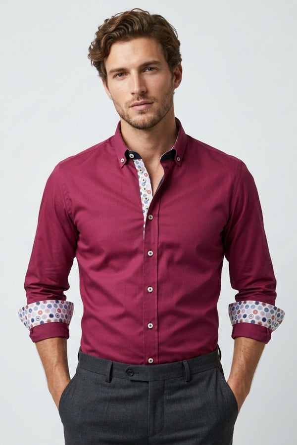 Camisa Hombre Donatello Iconic Satin Morado