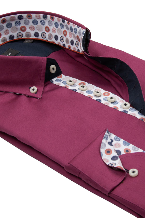 Camisa Hombre Donatello Iconic Satin Morado