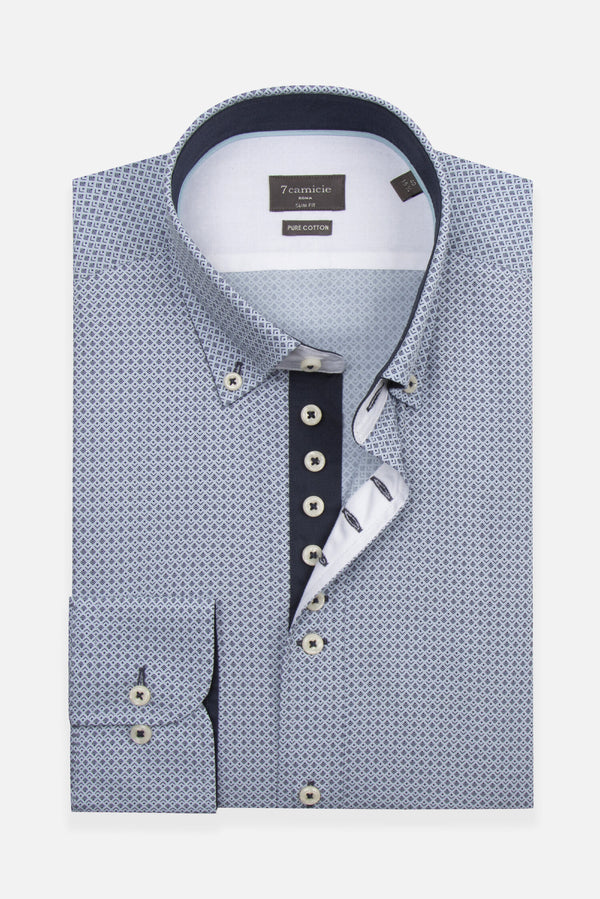 Camicia Uomo Donatello Iconic Popelin Celeste Blu