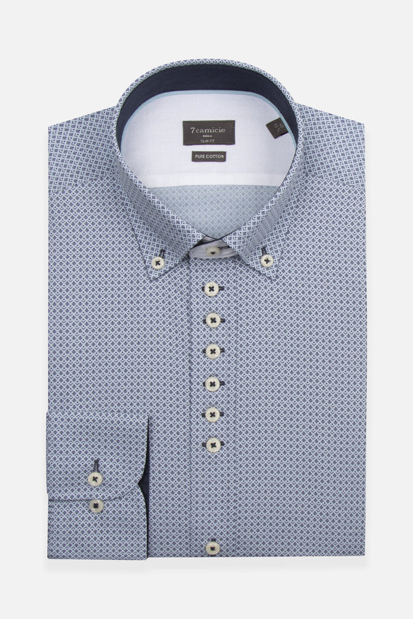 Camicia Uomo Donatello Iconic Popelin Celeste Blu
