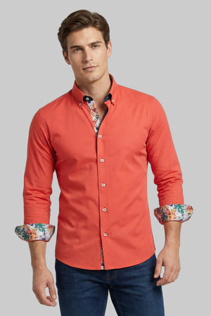 Chemise Homme Donatello Iconic Popelin Stretch Rouge