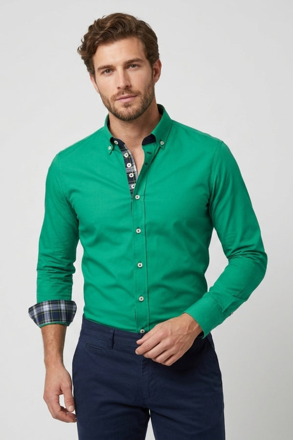 Donatello Iconic Poly Cotton Men’s Shirt Green