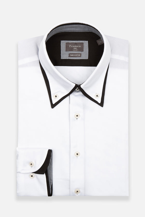 Camicia Uomo Sport Satin Bianco