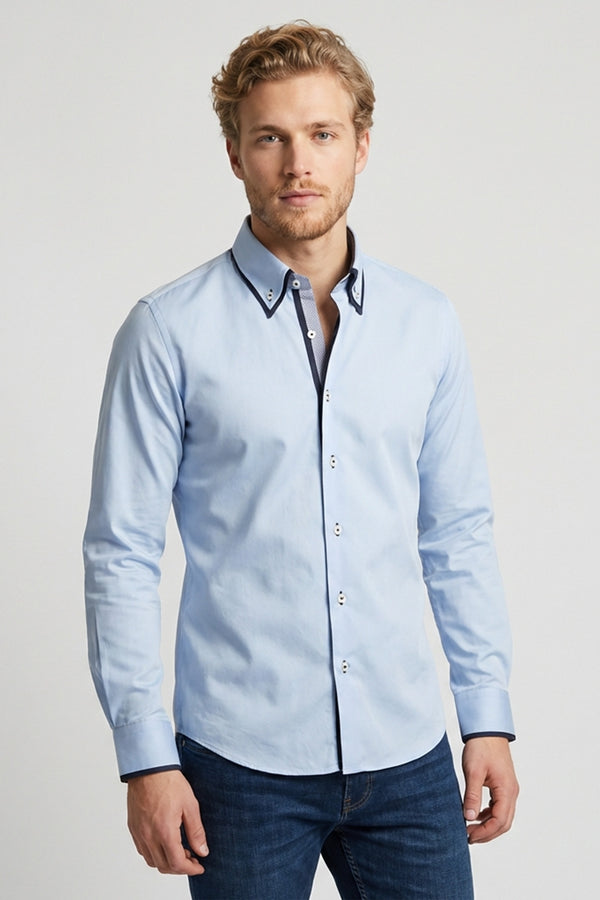 Chemise Homme Marco Polo Iconic Satin Bleu clair
