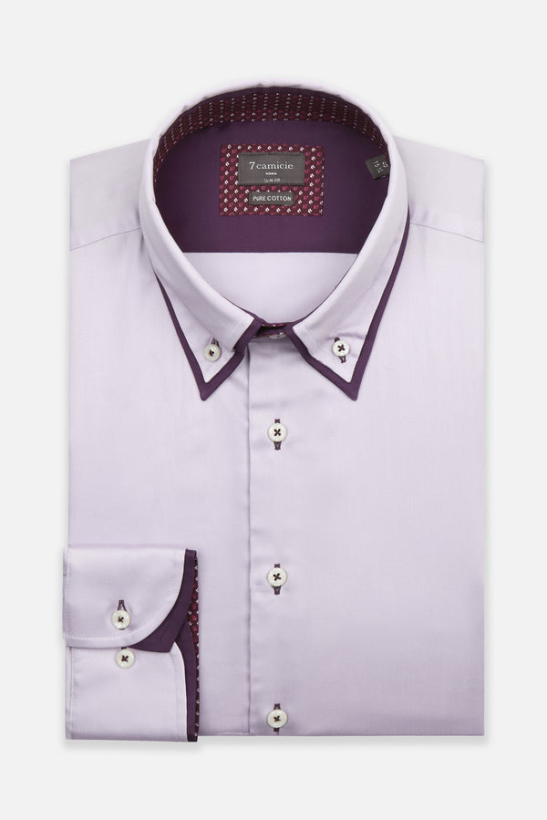 Camicia Uomo Satin Lilla