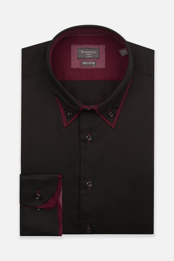 Camicia Uomo Satin Nero