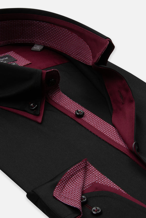 Camicia Uomo Satin Nero