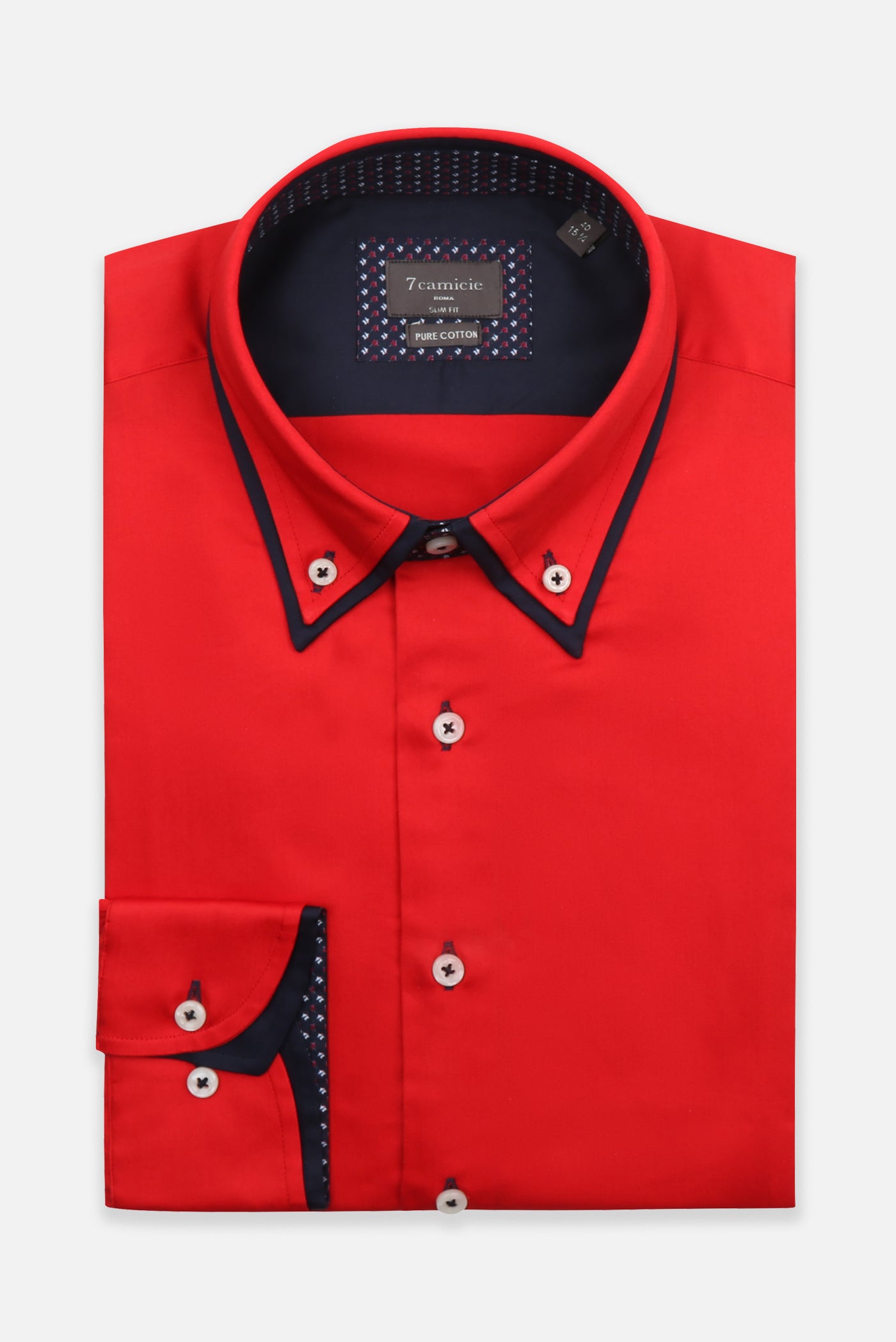 Chemise homme rouge foncé boutonnée à manches longues Croft Chemise homme rouge foncé boutonnée à manches longues Croft