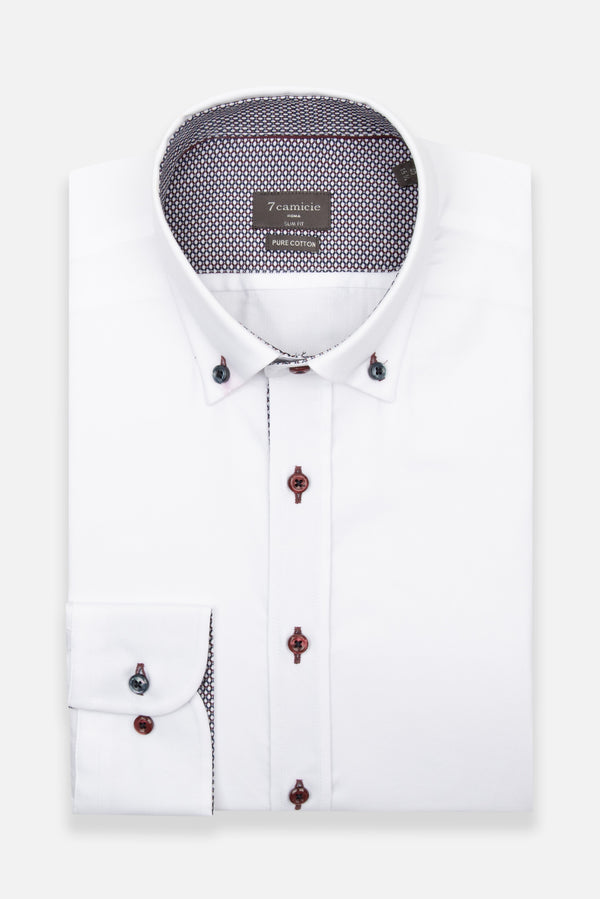 Camicia Uomo Sport Oxford Bianco