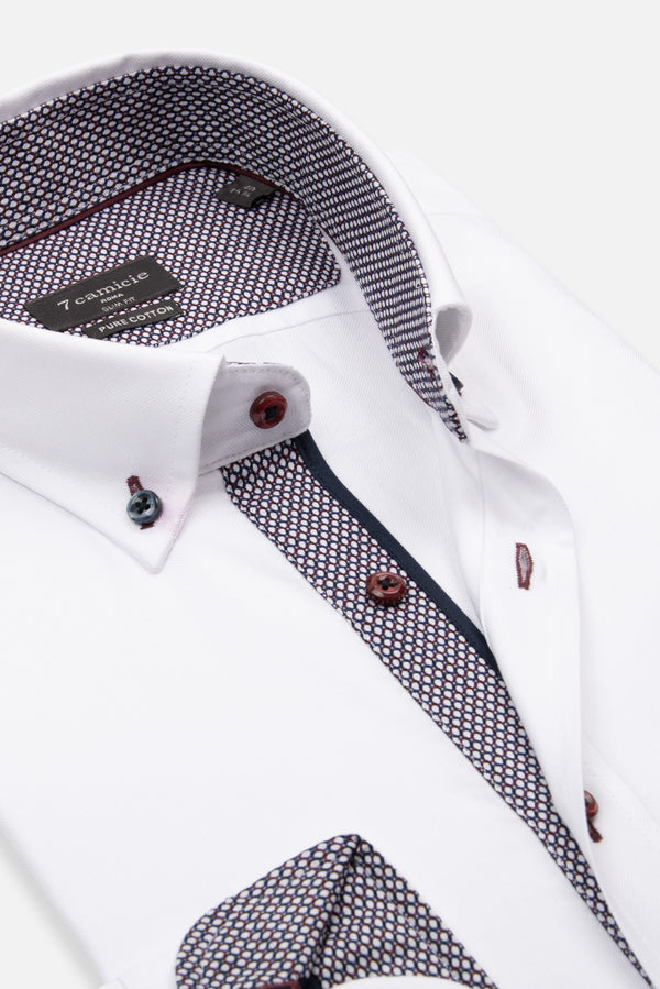 Camicia Uomo Sport Oxford Bianco