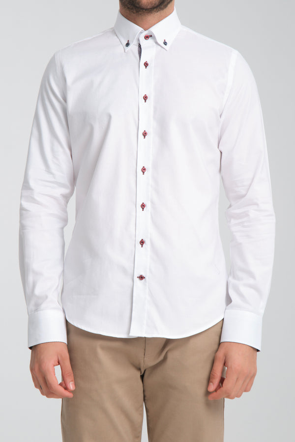 Camicia Uomo Sport Oxford Bianco