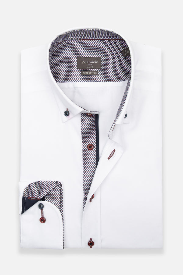 Camicia Uomo Sport Oxford Bianco