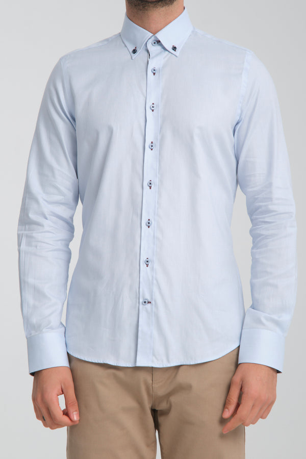 Camicia Uomo Sport Oxford Celeste