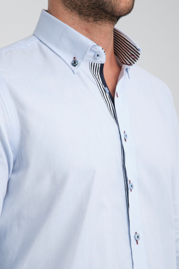 Camisa Hombre Sport Oxford Azul Claro