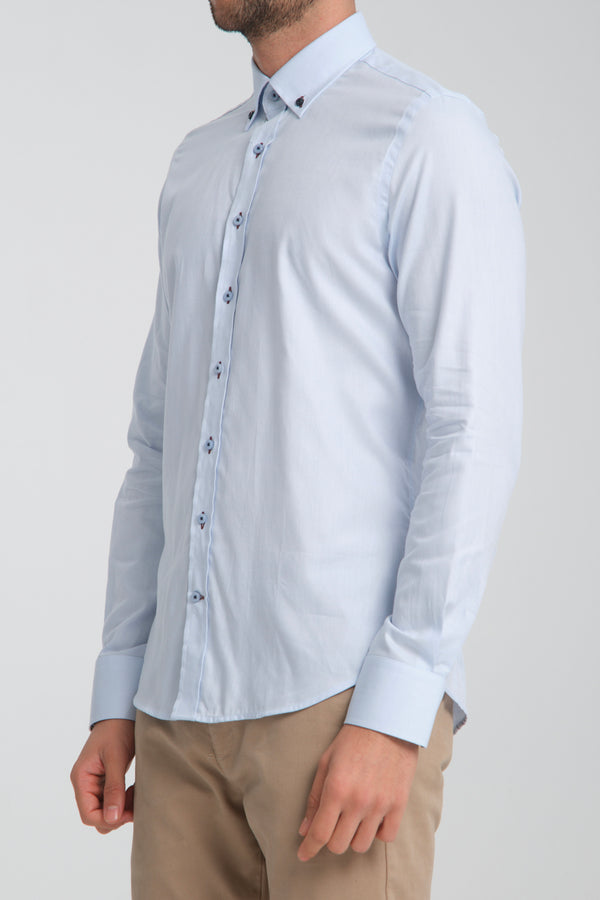 Camicia Uomo Sport Oxford Celeste