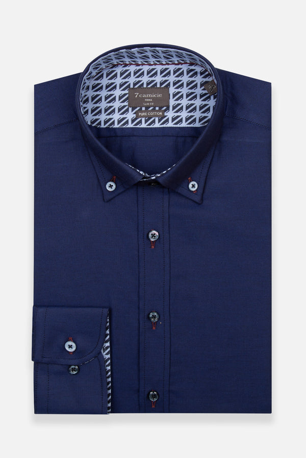 Camicia Uomo Sport Oxford Blu