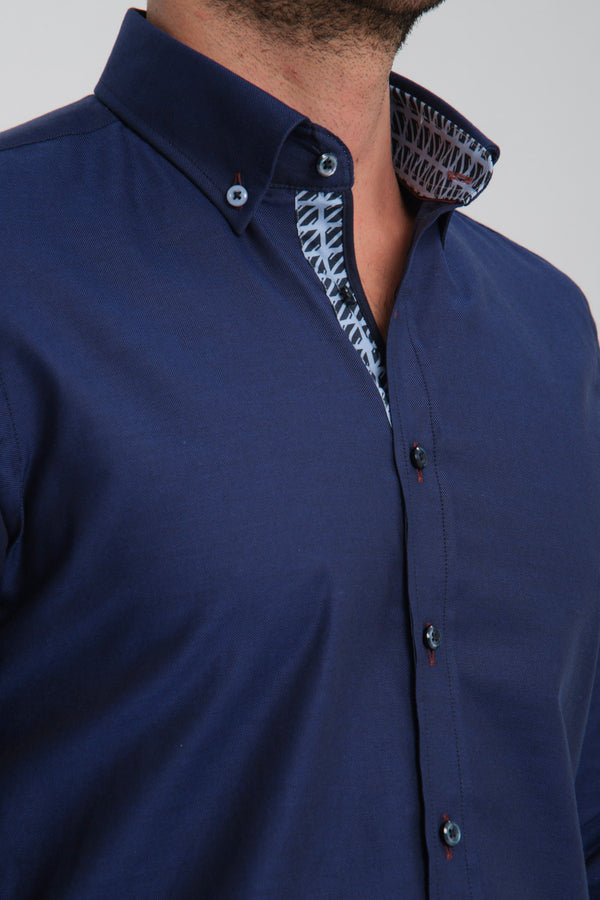 Camicia Uomo Sport Oxford Blu