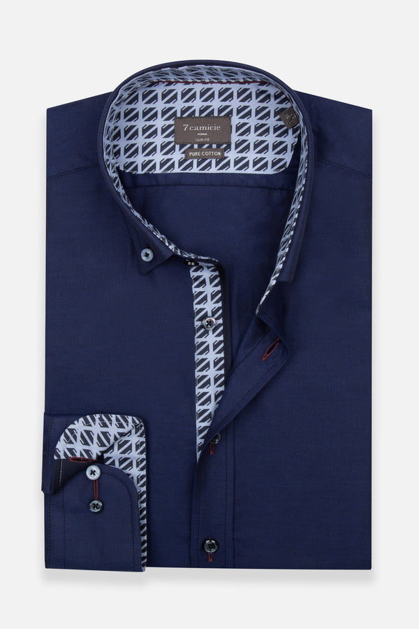 Camicia Uomo Sport Oxford Blu