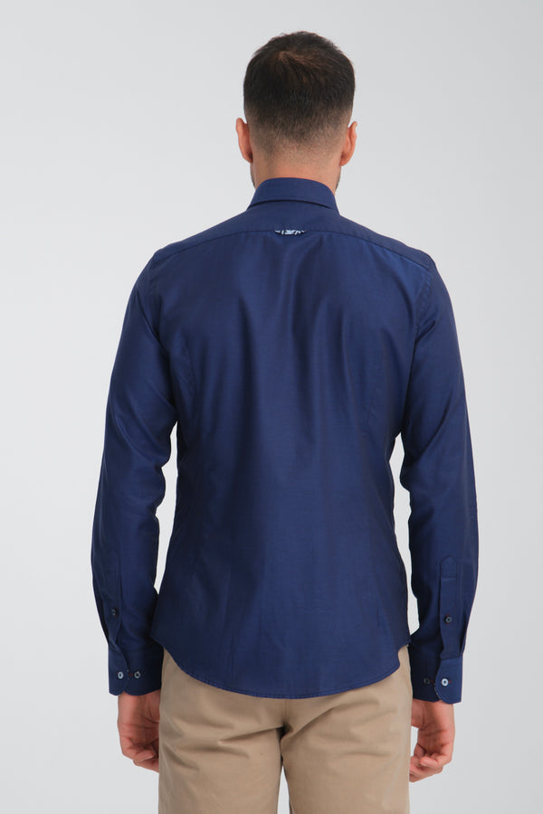 Camicia Uomo Sport Oxford Blu