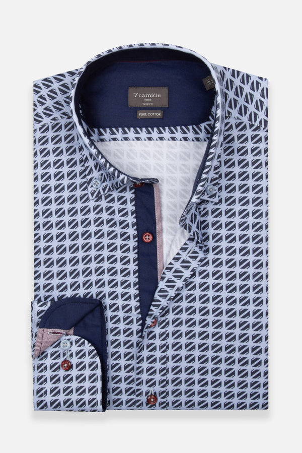 Camicia Uomo Sport Oxford Celeste Blu