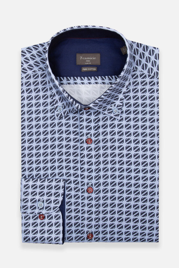 Camicia Uomo Sport Oxford Celeste Blu