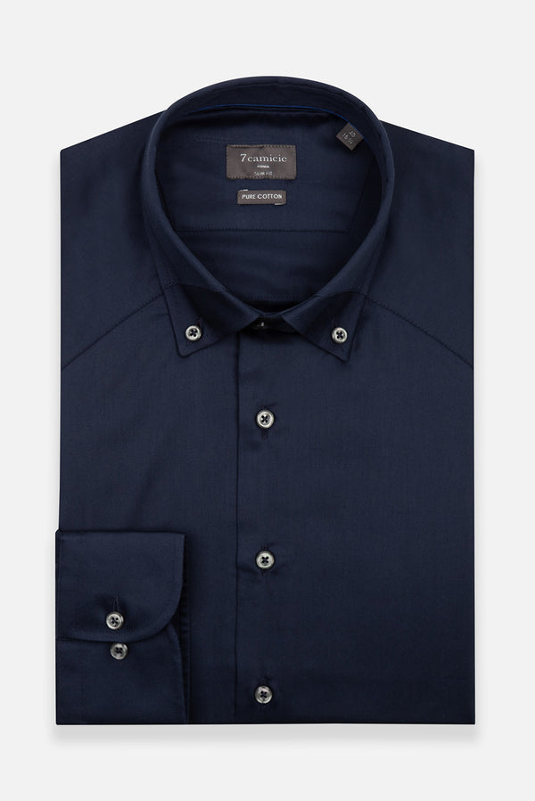 Camicia Uomo Satin Blu