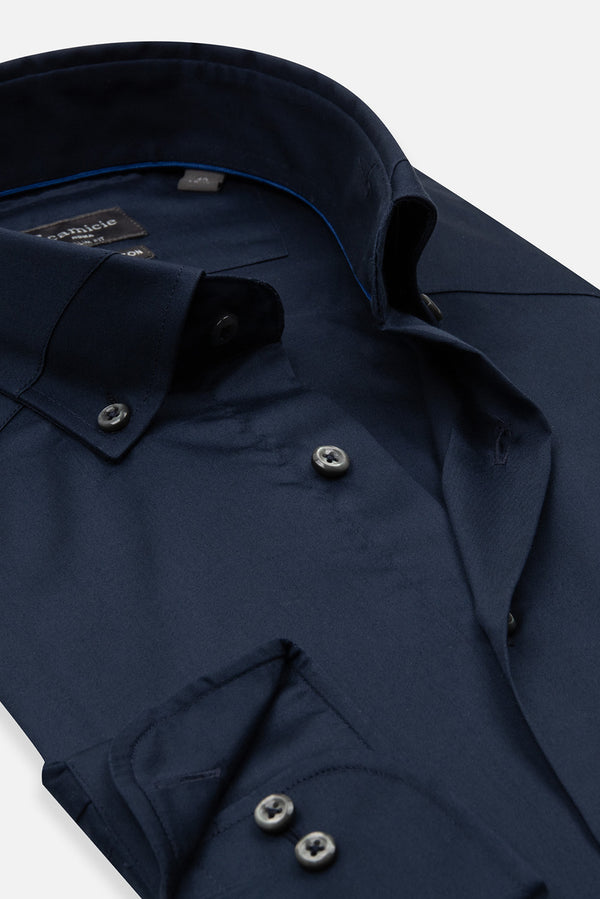 Camicia Uomo Satin Blu