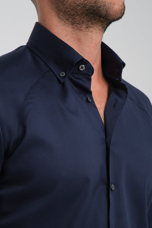 Camicia Uomo Satin Blu