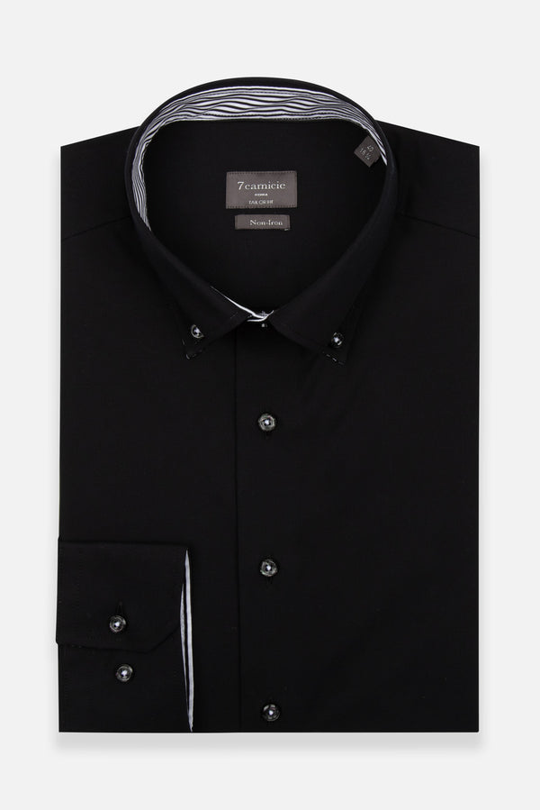 Camisa Hombre Sport Popelin Negro Sin plancha