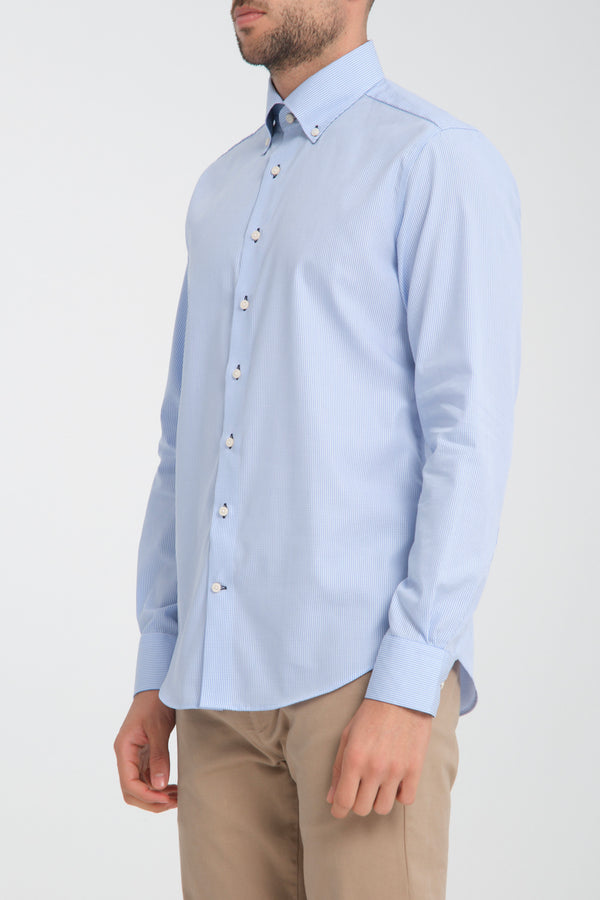 Sport Poplin Man Shirt Blue White Non Iron