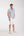 Iconic Herren Hemd Kurzarm Leinen Weiss Blau