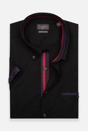 Poplin Stretch Man Shirt Black