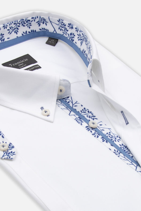 Chemise Homme Manche Courte Iconic Popelin Stretch Blanc