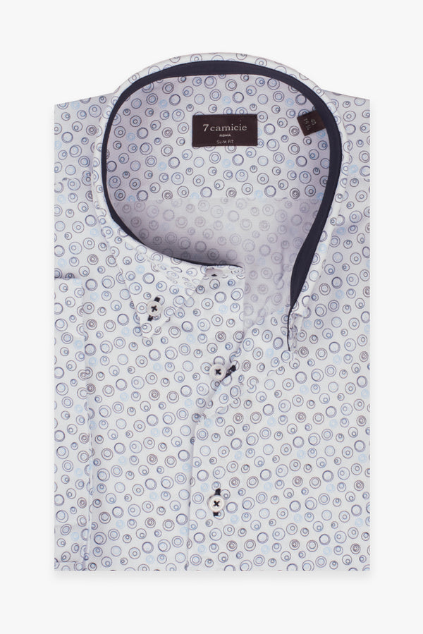 Camicia Uomo Manica Corta Leonardo Sport Armaturato Bianco Celeste