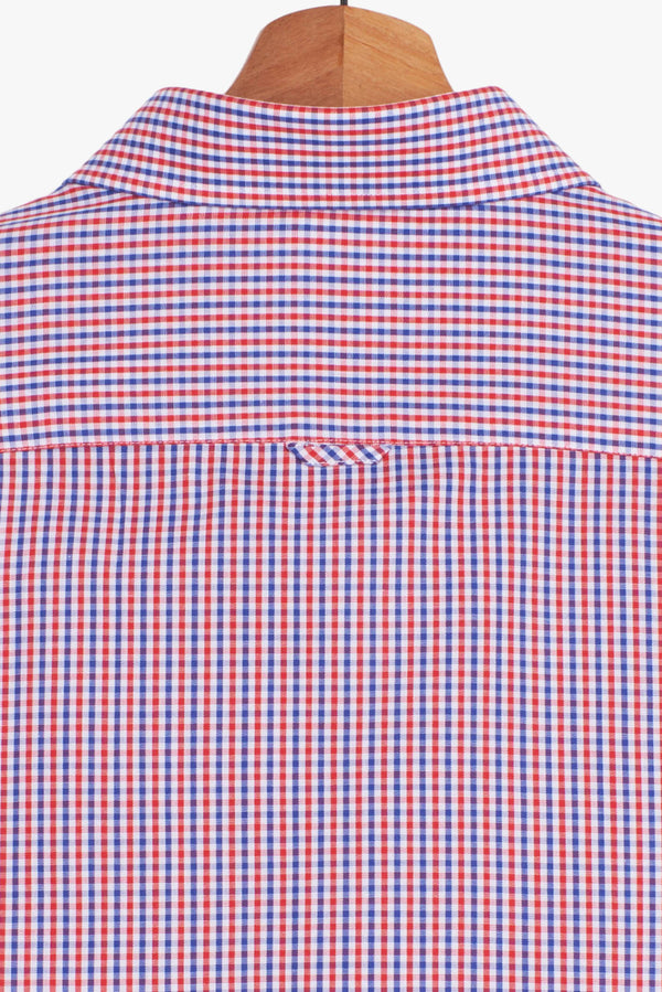 Leonardo Sport Poplin Man Shirt Short Sleeve Blue Red