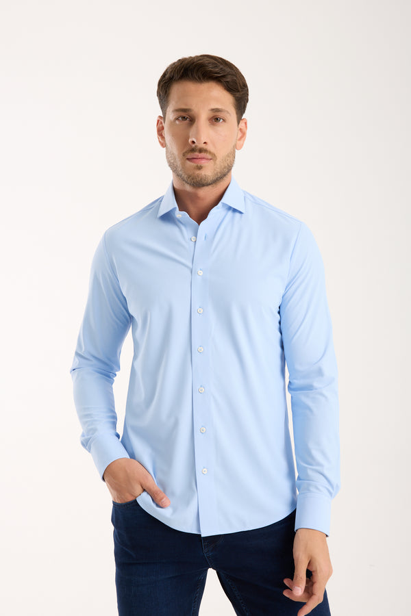 Essentials Tencel Man Shirt Light Blue