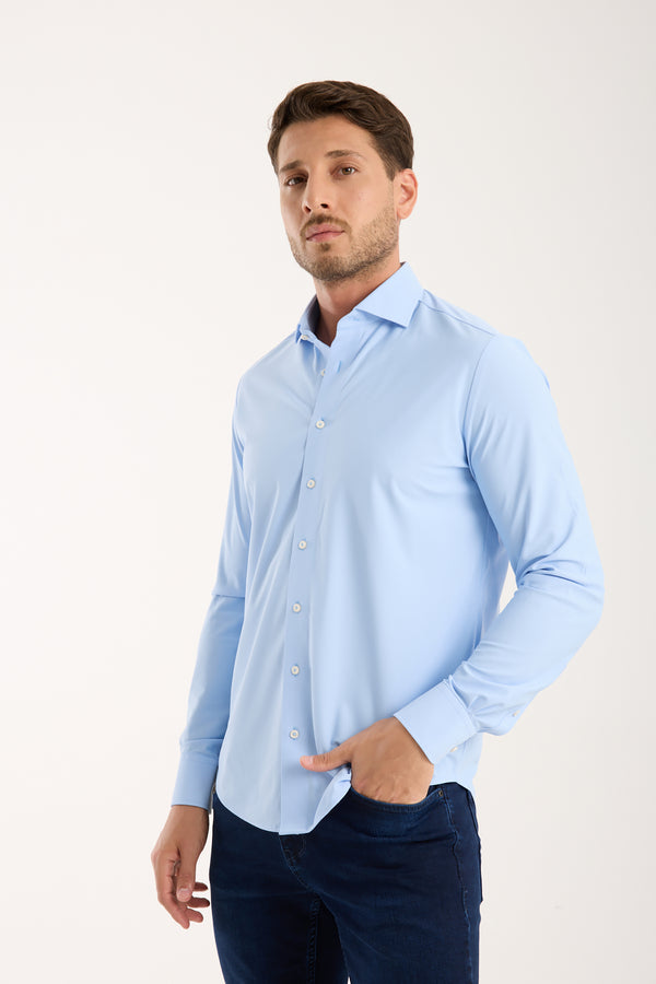 Essentials Tencel Man Shirt Light Blue