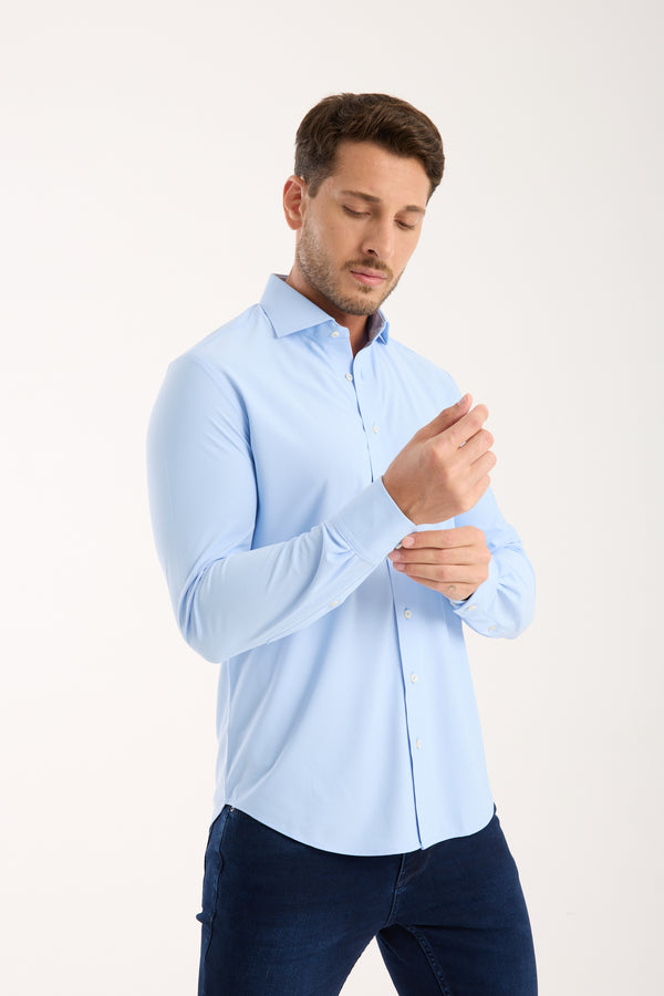 Essentials Tencel Man Shirt Light Blue