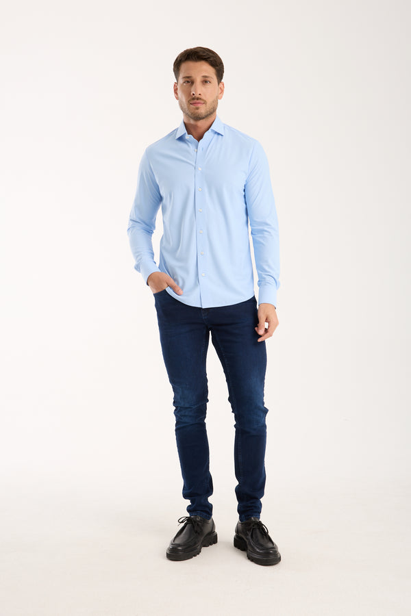 Essentials Tencel Man Shirt Light Blue
