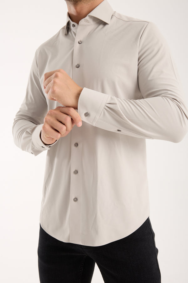 Essentials Tencel Man Shirt Light Grey