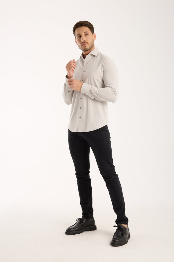 Essentials Tencel Man Shirt Light Grey