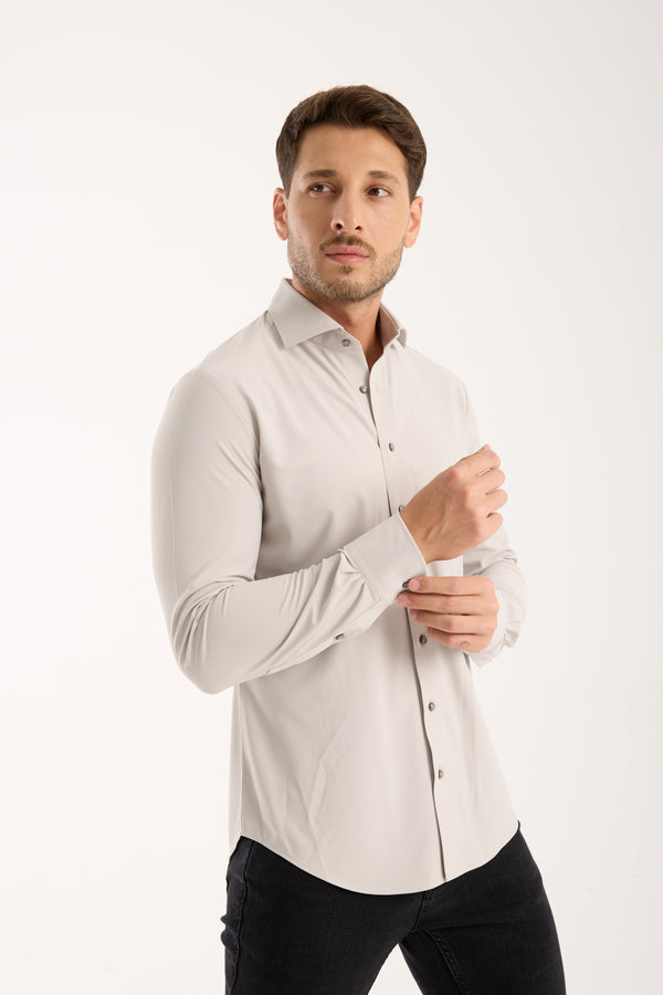 Essentials Tencel Man Shirt Light Grey