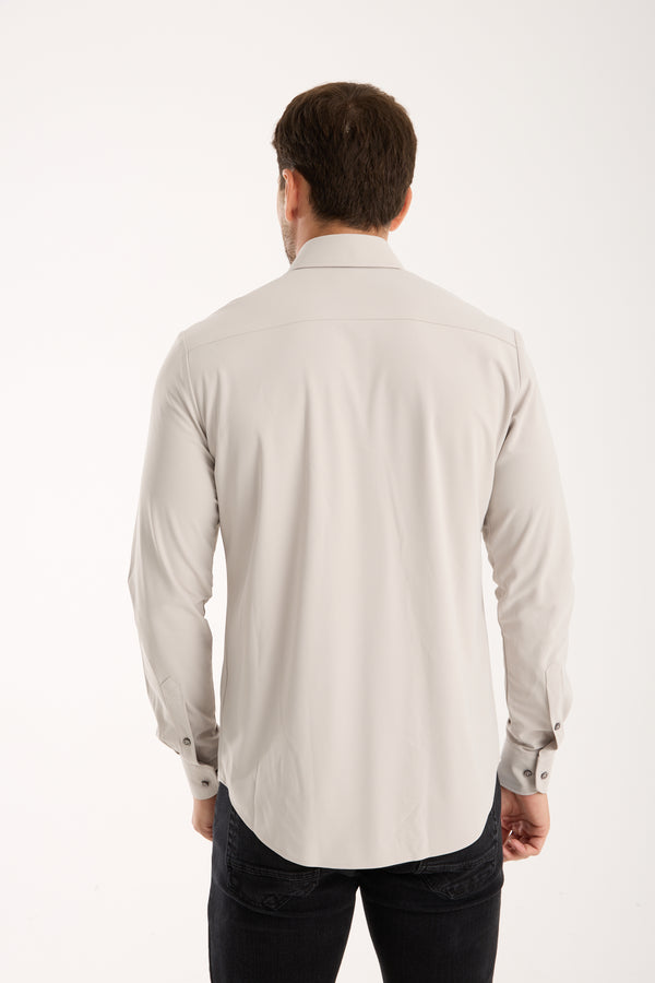 Essentials Tencel Man Shirt Light Grey