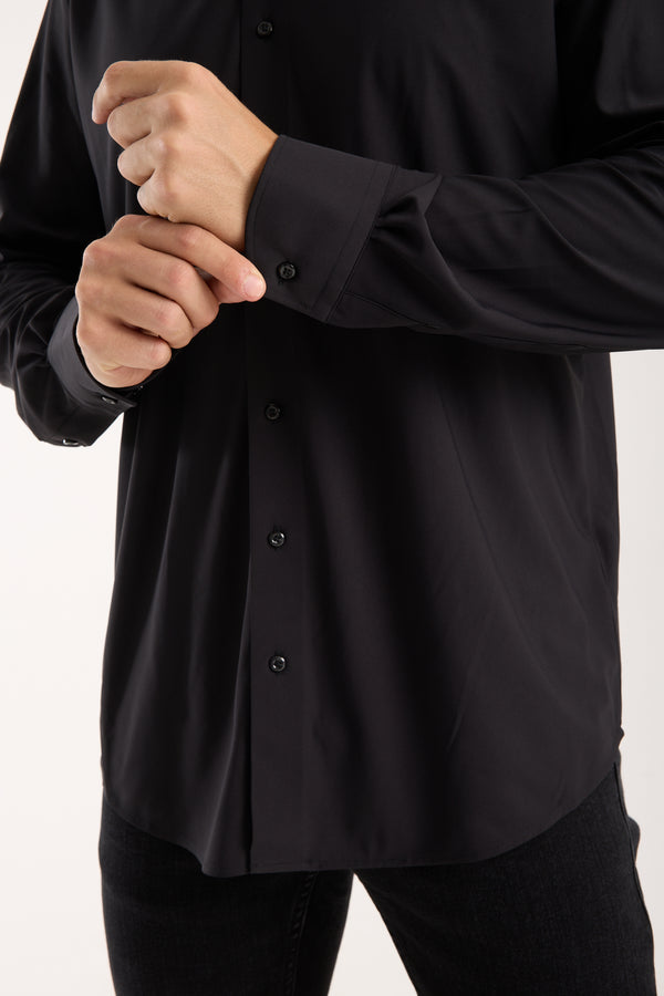 Essentials Tencel Man Shirt Black