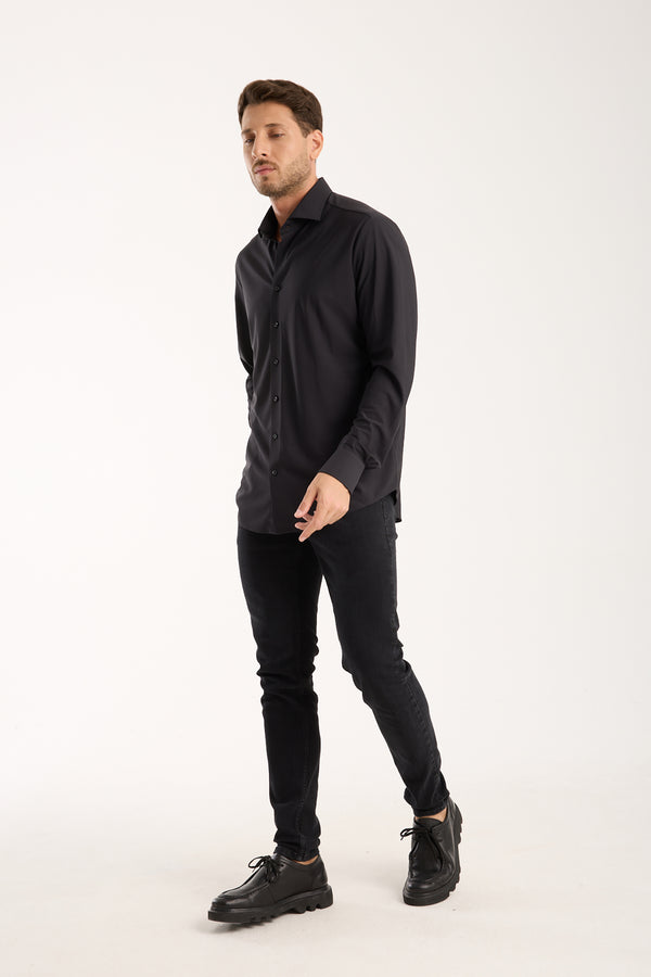 Essentials Tencel Man Shirt Black